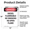 Signmission Diesel Flammable No Smoking No Danger Sign, Vinyl Decal, 12in W x 18in L, 2PK OS-2PACK-DS-D-1218-V-2363 - alternate 2